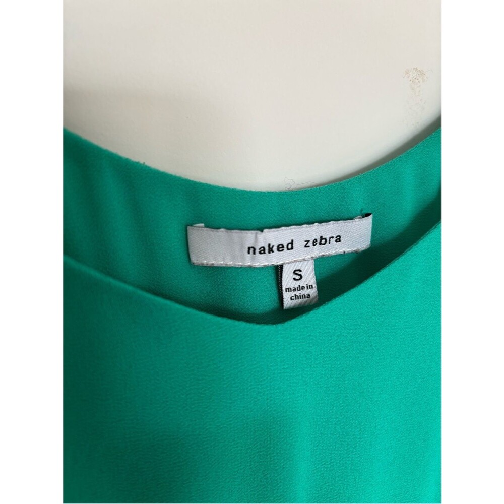 Naked Zebra Open Shoulder Festival Romper Emerald Teal Cold Shoulder Boho Size S - Picture 5 of 5